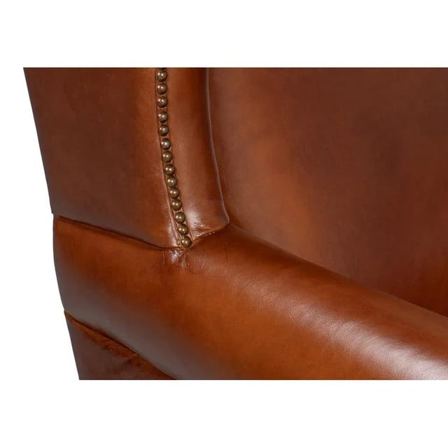 Animal Skin Classic Leather Armchair For Sale - Image 7 of 12