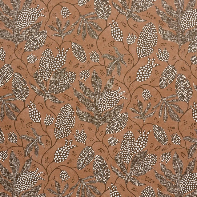 Sample - Schumacher Schumacher X Marian McEvoy Polka Dot Jungle Wallcovering In Terracotta For Sale