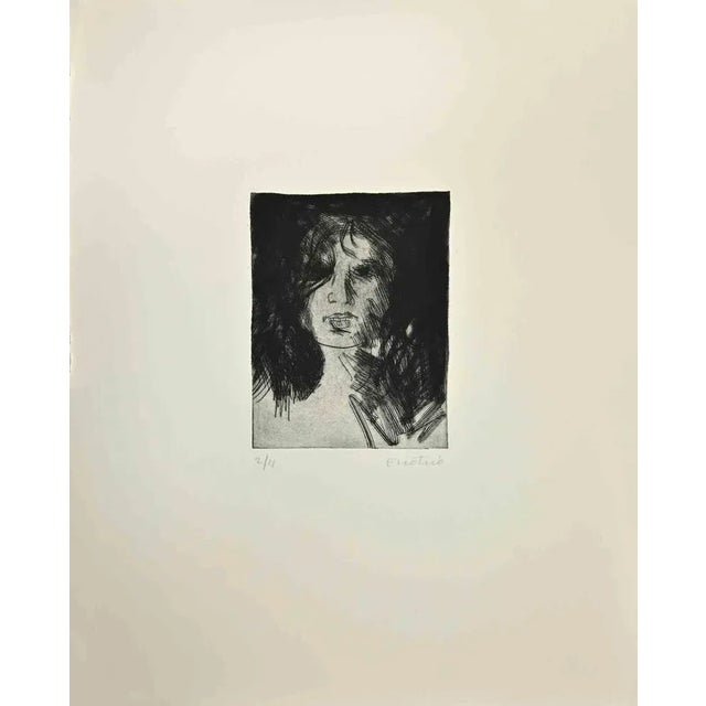 Portrait of Woman is an Etching and Aquatint realized by Enotrio Pugliese in 1970s. Limited edition of 11 copies numbered...
