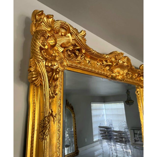 French Style Baroque Wall Mirror – 7.5 Ft Tall Statement Mirror For Sale - Image 4 of 11