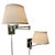 Walter von Nessen's midcentury iconic Chrome Wall Mount Swing Arm Lamps in excellent original condition with original milk...