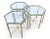 Vintage;: C.1970's Mastercraft, brass & glass, hexagonal-shaped, bamboo-style, modular side/end or occasional tables. They...