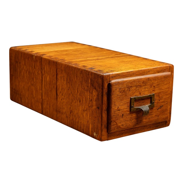Vintage Oak Desktop Card Catalog For Sale