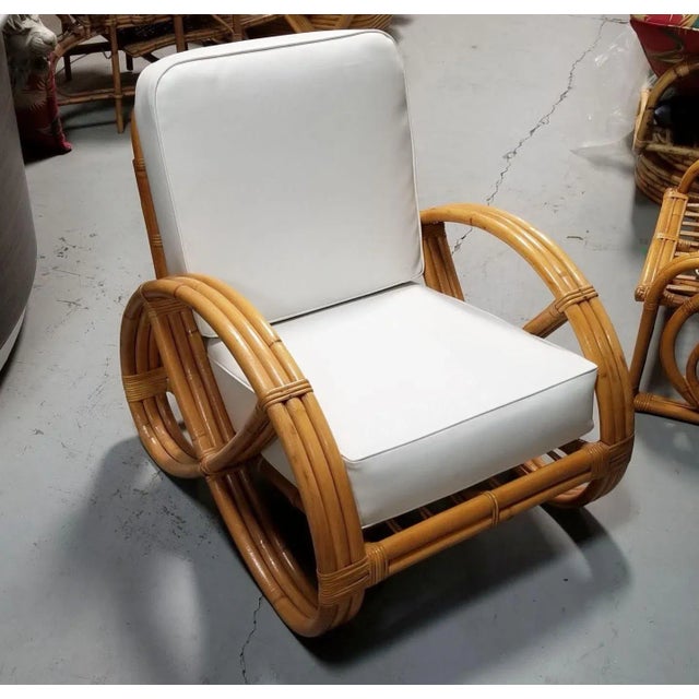 Restored Mid-Century Frankl Style Rattan Three-Strand Full Pretzel Livingroom Set For Sale - Image 11 of 12