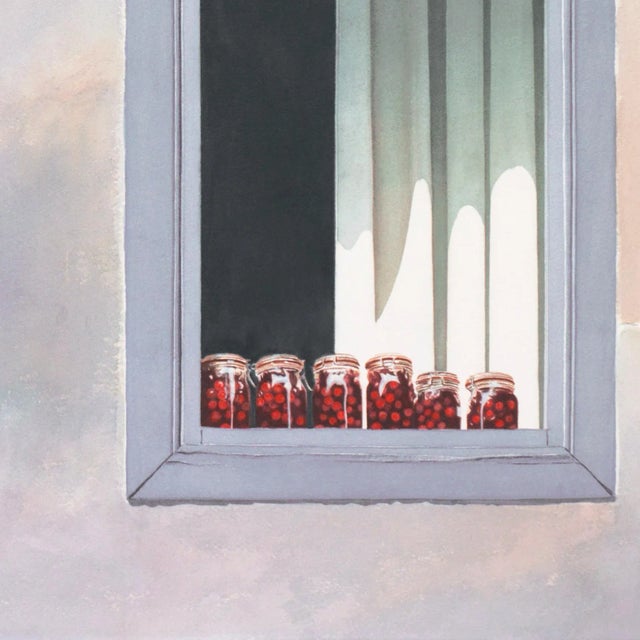 'Cherries in the Sunshine' by Evelyne Brigeois, 1986, Aegean, Hydra, Greece, National Watercolor Society For Sale - Image 4 of 9