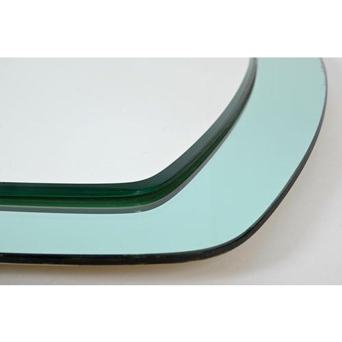 Vintage Rectangular Turquoise Beveled Mirror by Cristal Art, Italy, 1960s For Sale - Image 9 of 16