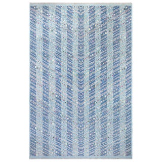 Contemporary Swedish Hand-Knotted Pile Rug in Blue by Doris Leslie Blau For Sale