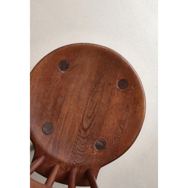 Brown Swedish Modern Pinewood Chair attributed to Torsten Claeson for Steneby Hemslöjd, 1930s For Sale - Image 8 of 17