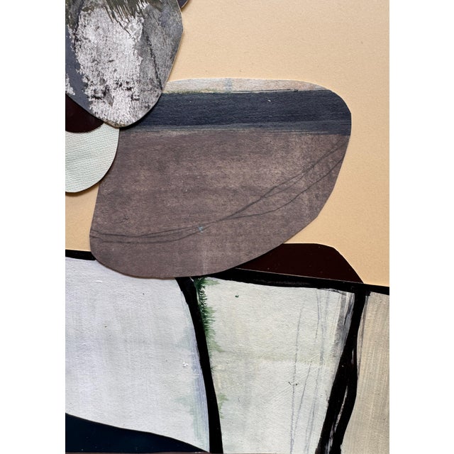Brown "Vessel 5" Original Mixed-Media Framed Collage on Paper by Zac Woodiel For Sale - Image 8 of 11