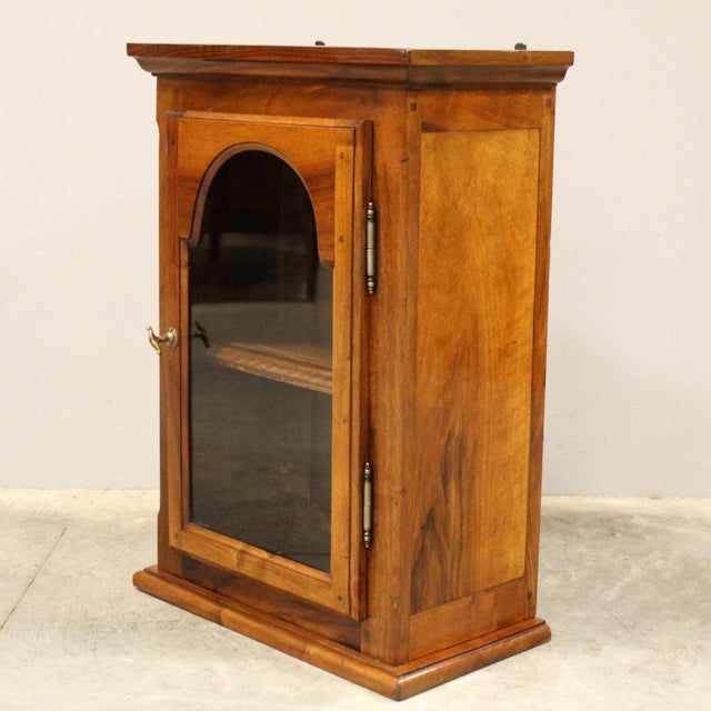 Antique Walnut Wall Display Cabinet For Sale - Image 6 of 8