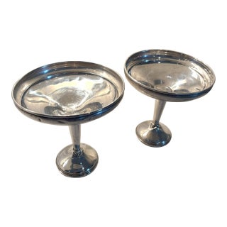 Early 1900s Newburyport Silver Co. Sterling Silver Compote Footed Candy Nut Dishes- Set of 2 For Sale