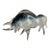 Vintage Formia Murano Blue and Clear Glass Bull Sculpture For Sale