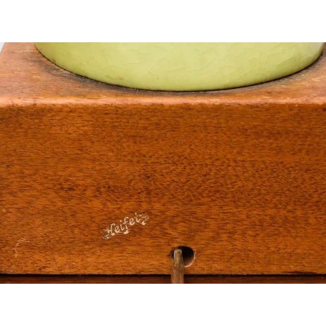 Wood Vintage Mid 20th Century Heifetz Glazed Ceramic Lamps - a Pair For Sale - Image 7 of 7