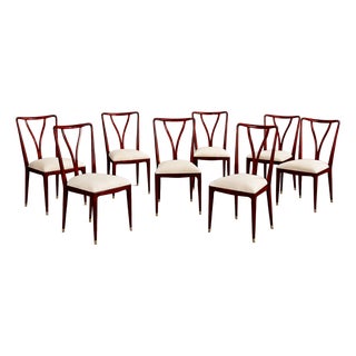 Set of Eight Sculptural Dining Chairs in Rosewood by Giuseppe Scapinelli, Brazil, C. 1950s For Sale