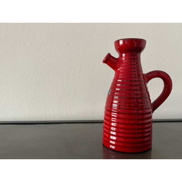 Vintage Red Jug from Marei Keramik, Germany, 1970s For Sale - Image 4 of 18