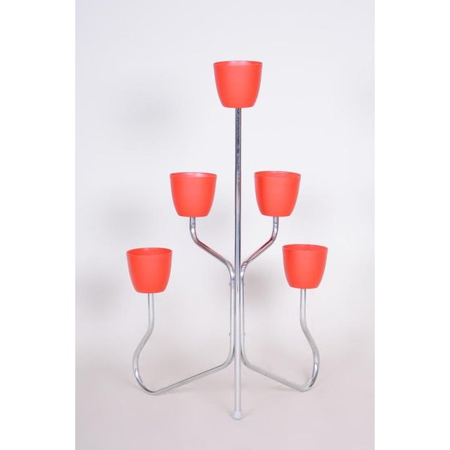 Czech Bauhaus Plant Stand in Chrome-Plated Steel, 1950s For Sale - Image 6 of 8