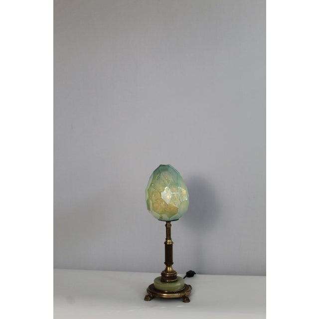 Early 20th Century Empire Style Torch With Czech Glass Shade For Sale - Image 9 of 12