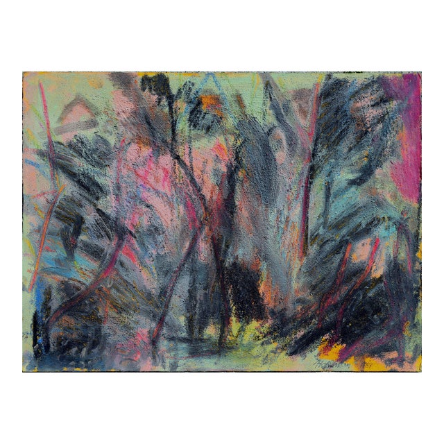 Abstract Expressionist French Woods - Abstract With Pink, Black, & Blue by Eric Hoffman For Sale