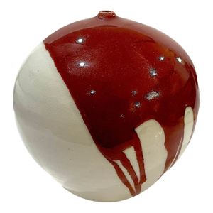 1980's Oxblood Splash Hand-Crafted Porcelain Vessel - Ken Edwards Montana Potter