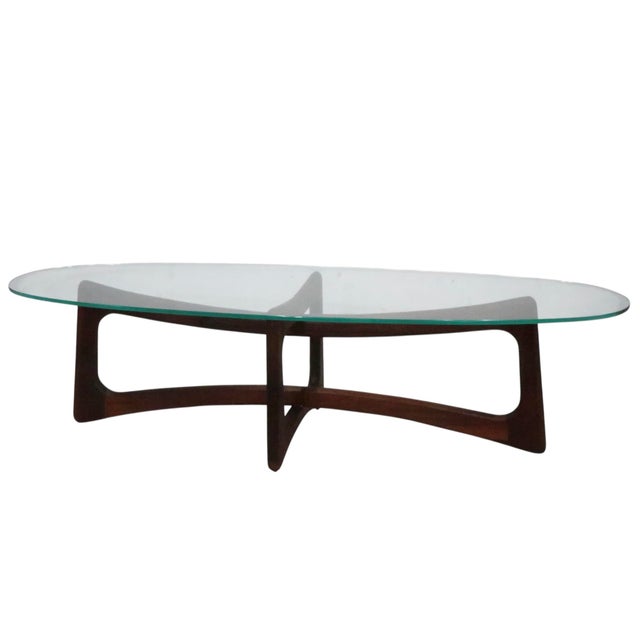 Wood Mid Century Glass Top CoffeeTable by Adrian Pearsall C 1950/60's For Sale - Image 7 of 13
