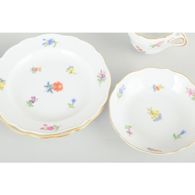 20th Century Porcelain Mocha Cups with Saucers and Plates by Meissen, Set of 6 For Sale - Image 3 of 5