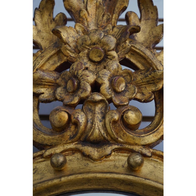 Vintage Italian Gold Frame Decorator Mirror For Sale - Image 9 of 11