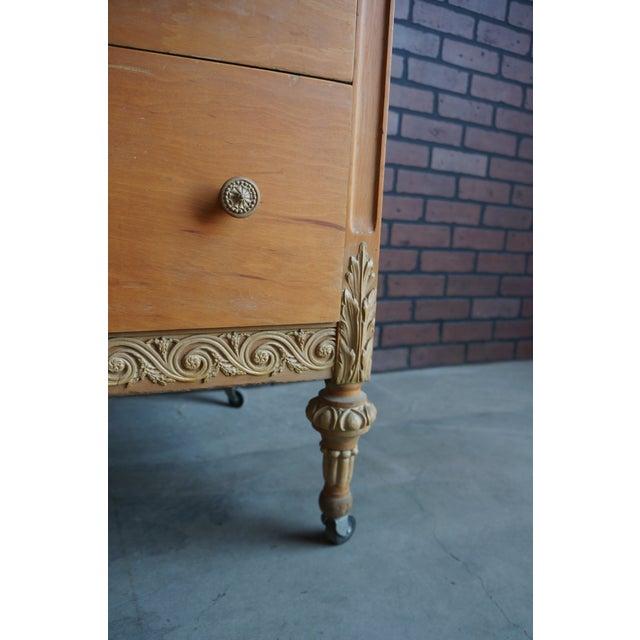 Brown Vintage French Style Highboy Dresser For Sale - Image 8 of 11