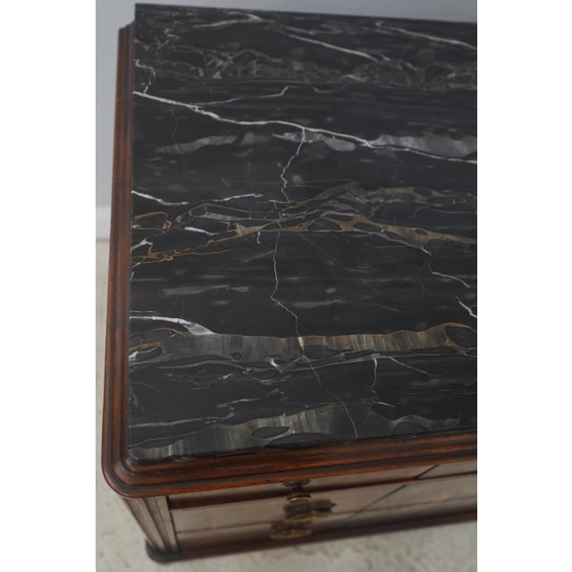Vintage Neoclassical Marble Top Inlaid Dresser For Sale - Image 16 of 18