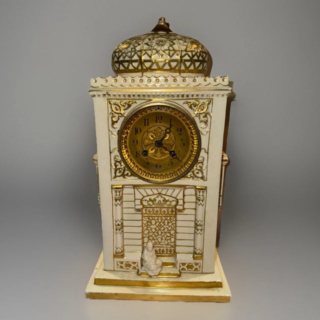 French 19th Century French Orientalist Porcelain Clock For Sale - Image 3 of 11