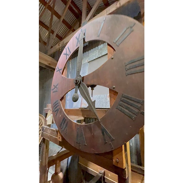 Early 19th Century Large Italian Antique Wooden Tower Clock With Original Mechanical Pieces For Sale - Image 10 of 10