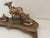 Atypical Writing Desk Set with Double Inkwells in Patinated Gilt Metal, 1890s-1910s For Sale - Image 3 of 16