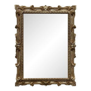 Vintage Italian Neoclassical Style Carved Wood Beveled Mirror