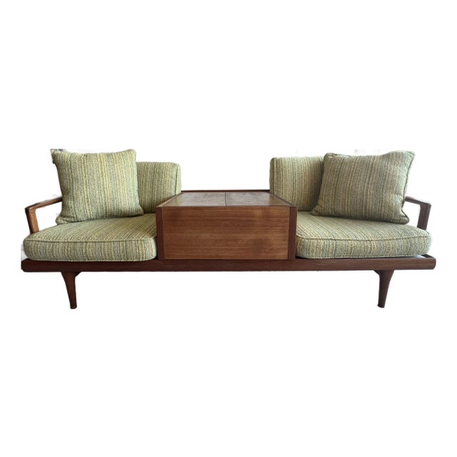 Mid Century Modern Walnut Sofa For Sale