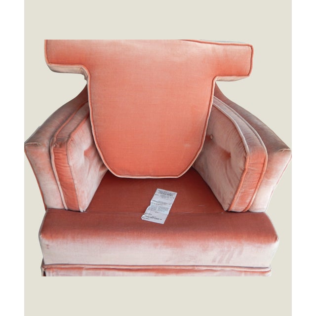 1970's Kingsley Furniture Velvet High Back Armchair For Sale In Columbus - Image 6 of 9