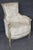 Wood Pair 18th Century French Louis XVI Distressed Painted Bergères For Sale - Image 7 of 17