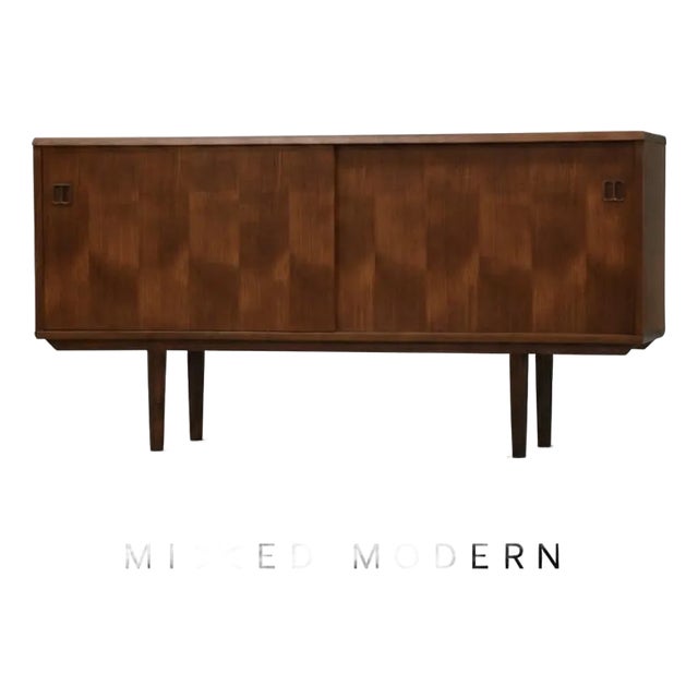 Refinished 59” Danish Modern Teak Credenza For Sale