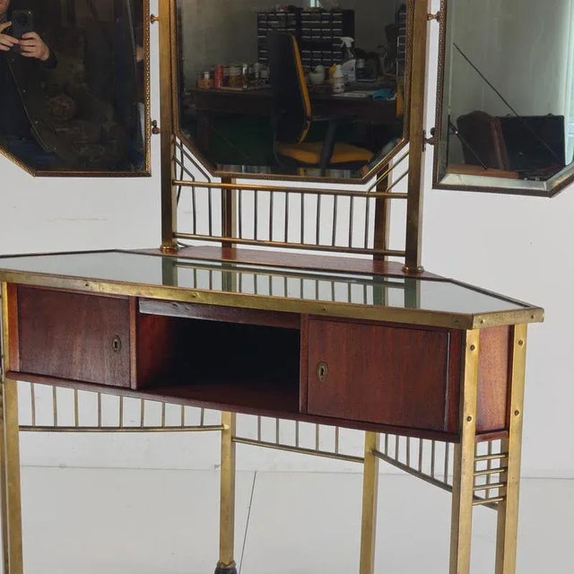 Vintage French Brass Dressing Table, 1930 For Sale - Image 15 of 18
