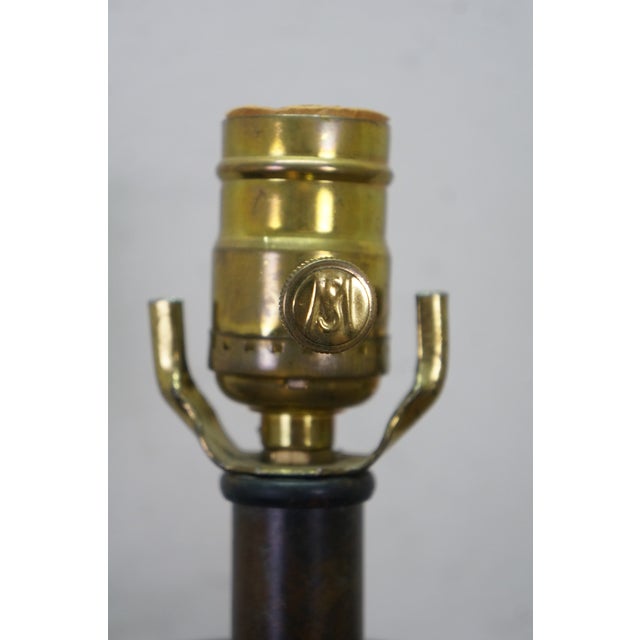 Metal Maitland Smith Bronze Deco Monkey Candlestick Table Lamp 29" For Sale - Image 7 of 17