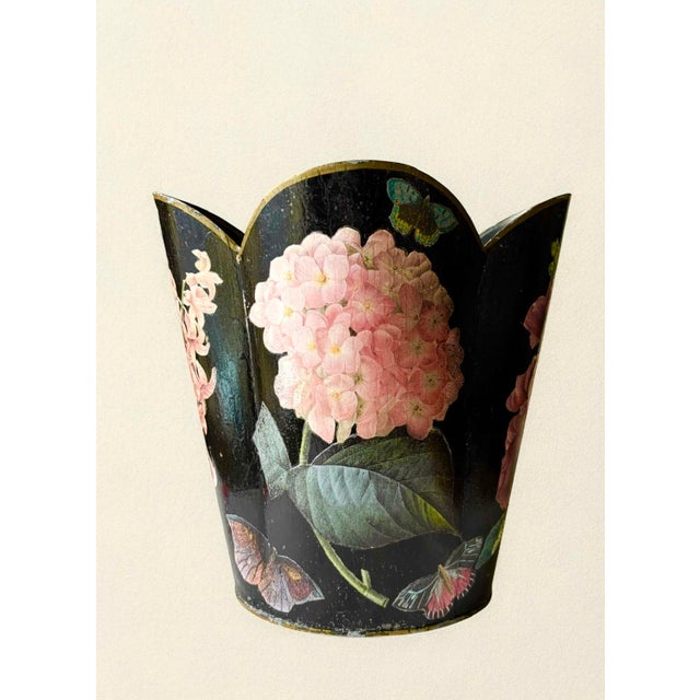 Vintage Marye-Kelley Decoupage Wastebasket For Sale - Image 4 of 5