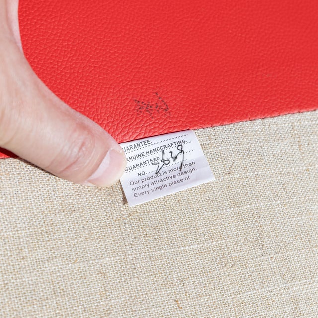 Poul Kjærholm Style Pk31 3-Seater Sofa in Red Leather For Sale - Image 15 of 16