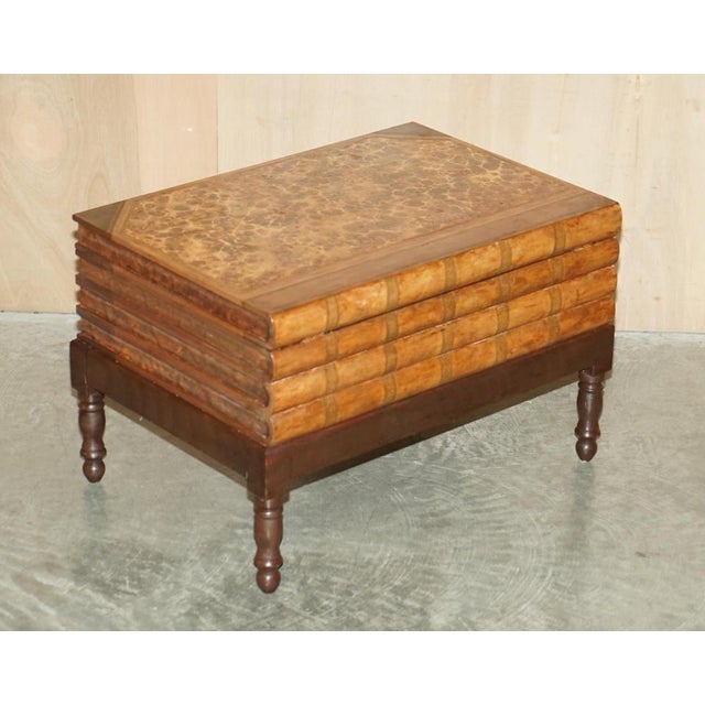 Original circa 1880 English Scholars stack of books side or coffee table with large internal storage. A very rare example,...