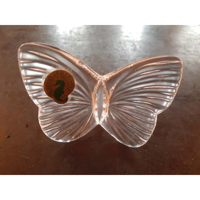 Art Deco Vintage Waterford Crystal Butterfly Figurine For Sale - Image 3 of 5