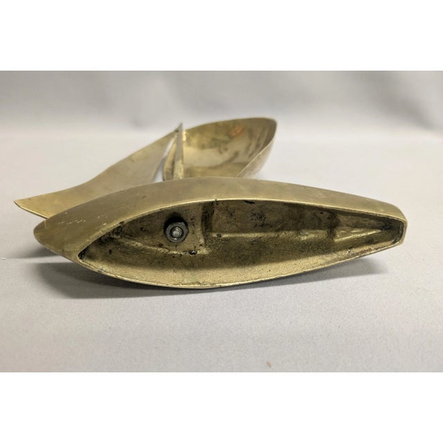Large Mid-Century Vintage Brass Sailboat For Sale - Image 10 of 10