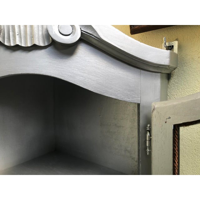 Wood Corner Cabinet with Glass Doors, 1980s For Sale - Image 7 of 18