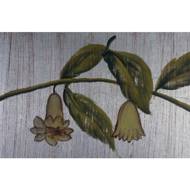 3 Chinoiserie Gold Silver Metallic Tropical Bird Crane Leaf Vine Hanging Panels 63" For Sale - Image 16 of 17
