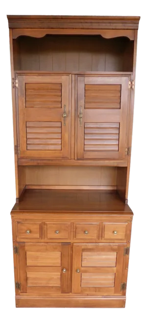 Heywood Wakefield Old Colony Rock Maple 2 Pc Wall Cabinet