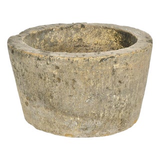 Antique Round Stone Planter For Sale