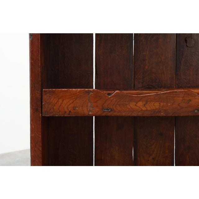 17th Century French Art Populaire Chestnut Cabinet with Gabled Top For Sale - Image 3 of 16