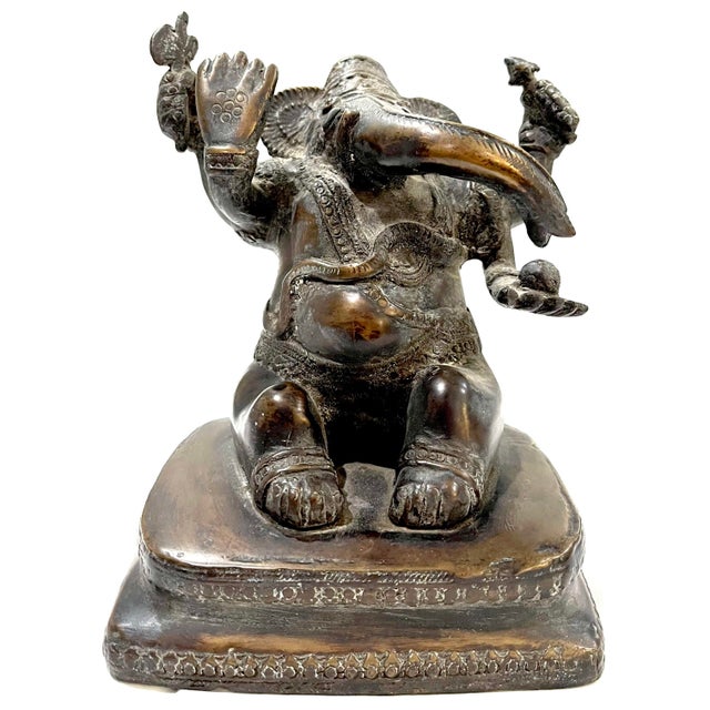 Antique Asian Ganesh Bronze Statue For Sale - Image 6 of 11
