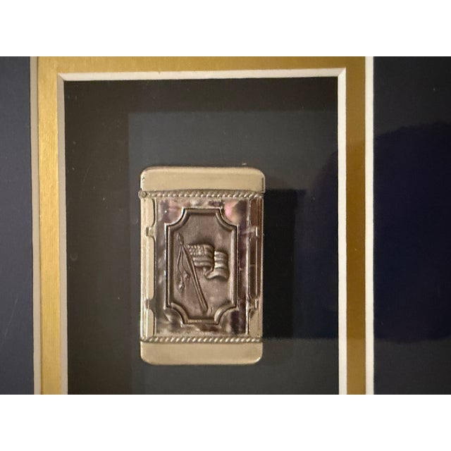 Framed Collection of Late 19th Twelve Antique and Vintage Match Safes / Vesta Cases For Sale - Image 13 of 16